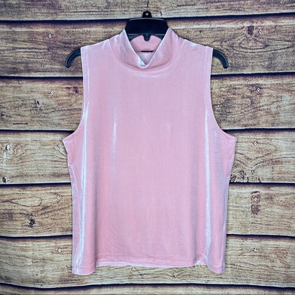 J. Crew Tops - NWT J. Crew dusty rose pink velvet turtleneck tank J. Crew Tops - NWT J. Crew dusty rose pink velvet turtleneck tank